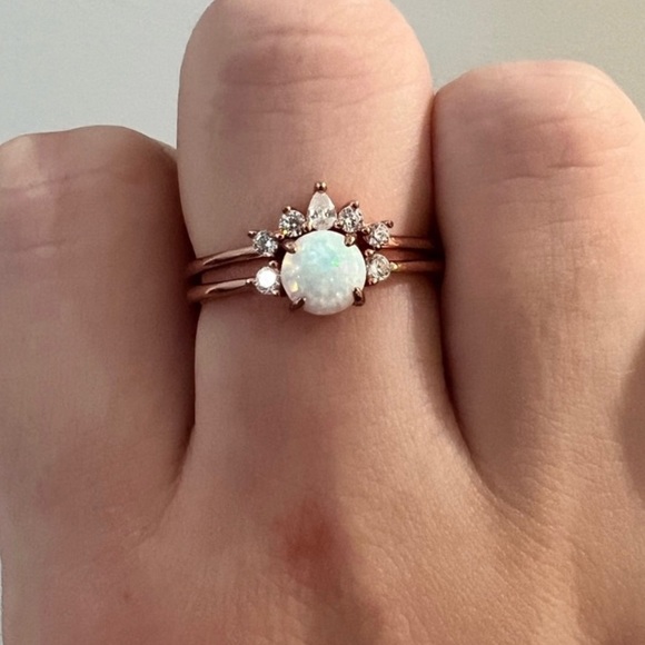 Jewelry | Opal Stacking Rings In Rose Gold Size 9 | Poshmark